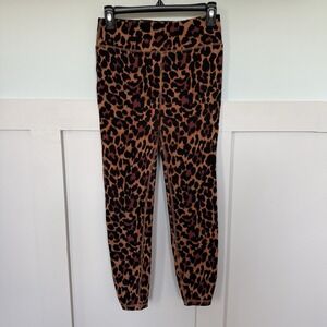 J. Crew Weekend High-Rise 7/8 Leggings MEDIUM Leopard Comfy Lounge Errands EUC